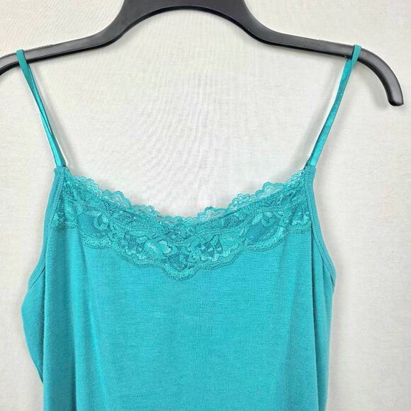 Cato Blue Lace Trim Cami Tank Top Size L - Picture 2 of 6